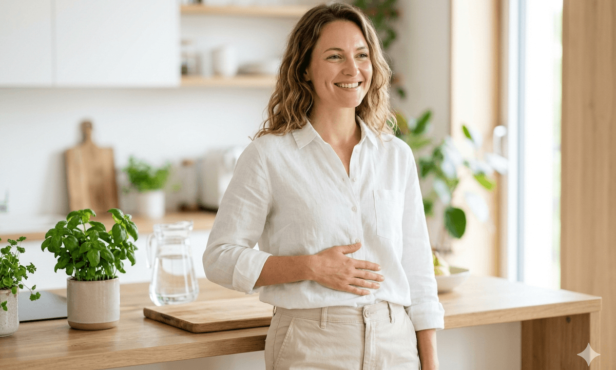 žena s dobrým pocitem